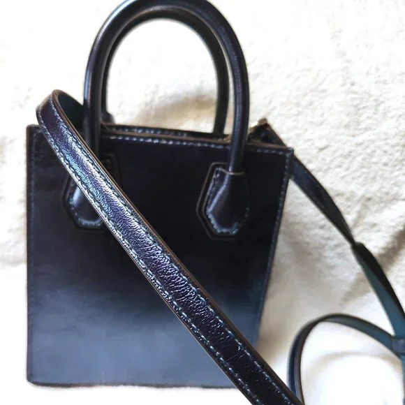 Michael Kors Mercer Small Patent Crossbody Bag - Teal Metallic - Like New - Picture 2 of 7